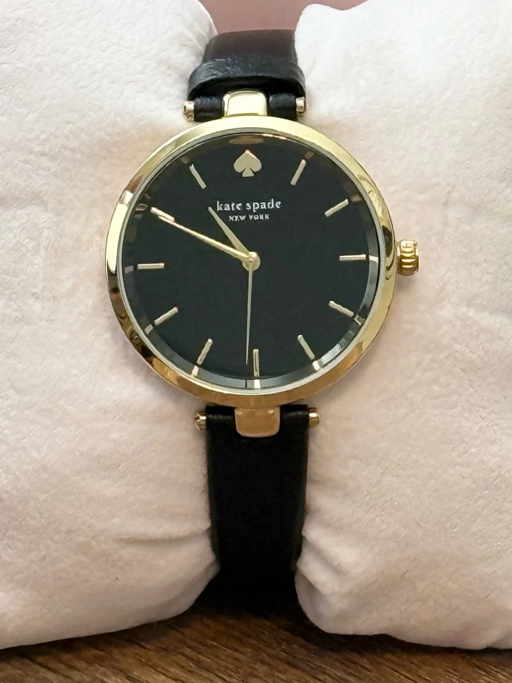Kate Spade Women's Holland Black Leather Watch 28mm, KSW9048